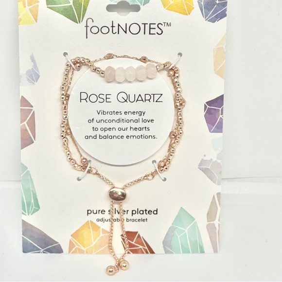 🆕 FOOTNOTES BRACELET Rose Quartz Bolo - Picture 1 of 4
